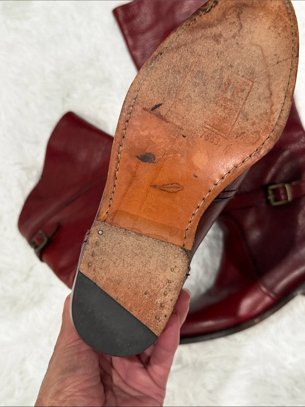 Frye Burgundy Over-the-Knee Leather Boots